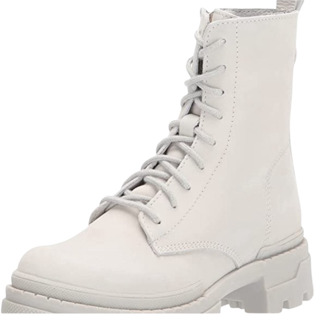 STEVE MADDEN ICE (Light Grey) Jamisyn Leather Combat Boots 

JAMI04S1